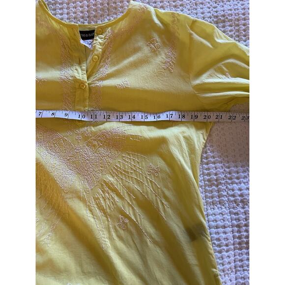 Anthropologie Antik Batik Embroidered Butterfly Cotton Artsy Boho Top Tunic M - Picture 8 of 10